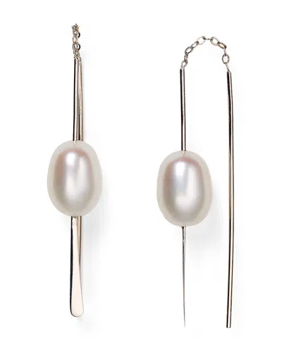 Bloomingdale's Sterling Silver And Cultured Freshwater Pearl Threader Earrings, 9mm - Exclusive