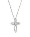 Bloomingdale's Sterling Silver Looped Cross Pendant Necklace, 18 - Exclusive In Silver