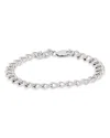 Bloomingdale's Sterling Silver Medium Parallel Curb Chain Bracelet - Exclusive In Silver