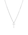 Bloomingdale's Swedged Cross Pendant Necklace In Sterling Silver, 18 - Exclusive In Silver
