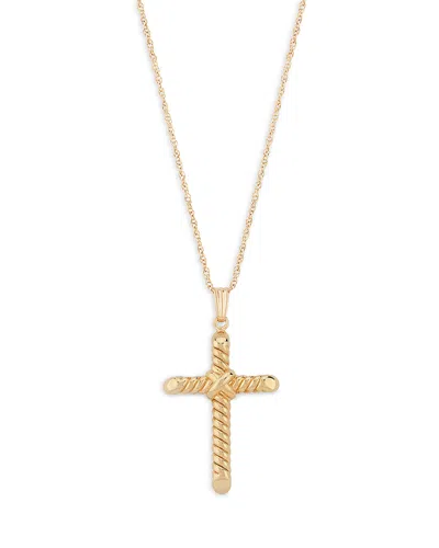 Bloomingdale's Swirl Cross Pendant Necklace In 14k Yellow Gold, 18 - Exclusive