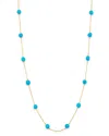 Bloomingdale's Turquoise Adjustable Station Necklace In 14k Yellow Gold, 7-19 - Exclusive In Turquoise/gold
