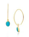 Bloomingdale's Turquoise Threader Drop Earrings In 14k Yellow Gold - Exclusive In Blue/gold