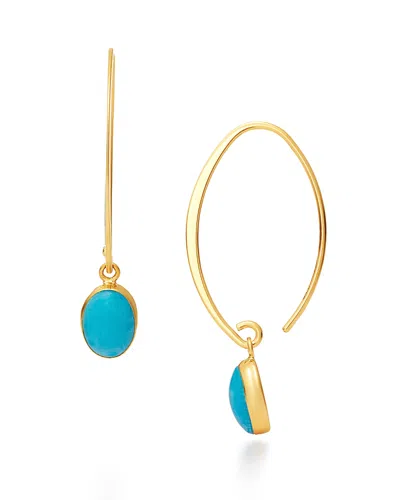 Bloomingdale's Turquoise Threader Drop Earrings In 14k Yellow Gold - Exclusive In Blue/gold