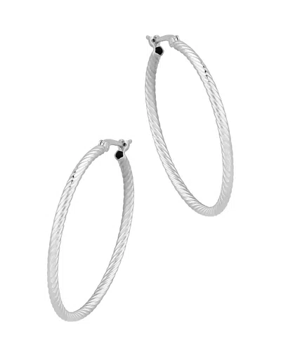 Bloomingdale's Twisted Hoop Earrings In 14k White Gold - Exclusive