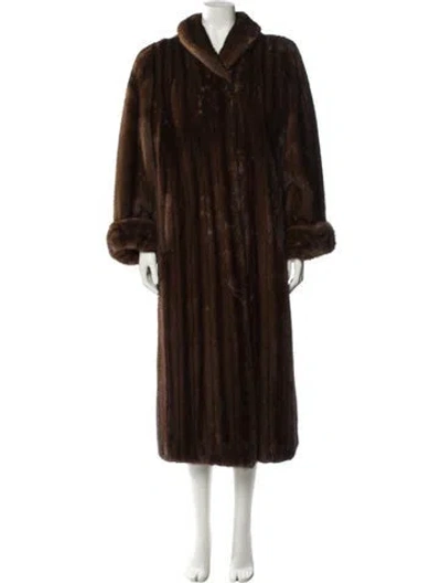 Pre-owned Bloomingdale's Vintage Faux Fur Coat In Brown