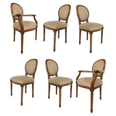 Pre-owned Bloomingdale's Vintage Meyer Gunther Martini Louis Xvi Style Dining Chairs, Set Of Six In Brown