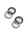 Bloomingdale's White & Black Diamond Double O Earrings In 14k White Gold, 0.50 Ct. T. W. - 150th Anniversary Exclus In Black/white