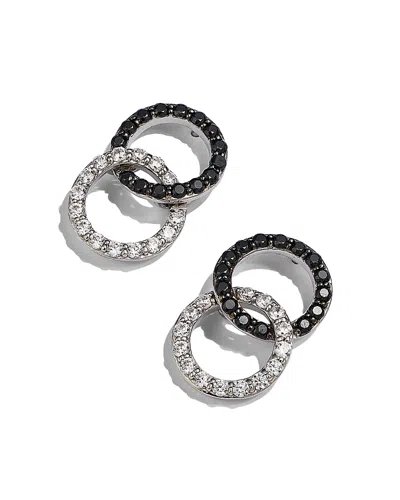 Bloomingdale's White & Black Diamond Double O Earrings In 14k White Gold, 0.50 Ct. T. W. - 150th Anniversary Exclus In Black/white
