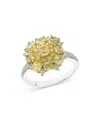Bloomingdale's White & Yellow Diamond Flower Ring In 14k Yellow & White Gold, 2.9 Ct. T. W. - Exclusive In Yellow/white