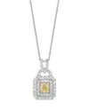 Bloomingdale's White & Yellow Diamond Pendant Necklace In 14k White Gold, 1.0 Ct. T. W. - Exclusive In Yellow/white
