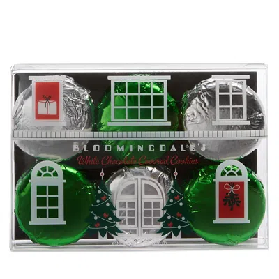 Bloomingdale's White Chocolate Drenched Sandwich Cookies Gift Box With Silver & Green Foils, 6 Piece - Exclusive In Multi