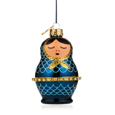 Bloomingdale's X Caviar Kaspia Gilded Nesting Doll Ornament - Exclusive In Blue
