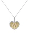 Bloomingdale's Yellow & White Diamond Heart Pendant Necklace In 14k White & Yellow Gold, X - Exclusive In White/gold