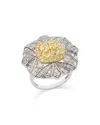 Bloomingdale's Yellow & White Diamond Vintage Look Halo Cluster Ring In 14k Yellow & White Gold, 3.10 Ct. T. W. In Yellow/white