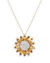 Bloomingdale's Yellow Sapphire & Diamond Sunflower Pendant Necklace In 14k Yellow Gold, 16 - Exclusive In Gold