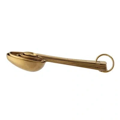 Bloomingville 6-piece Stainless Steel Measuring Spoon Set In Gold