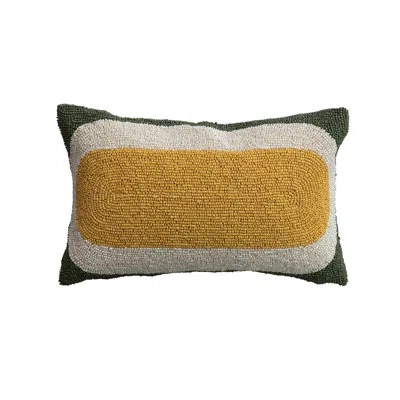 Bloomingville Cotton Decorative Pillow With Polyester Fill In Green