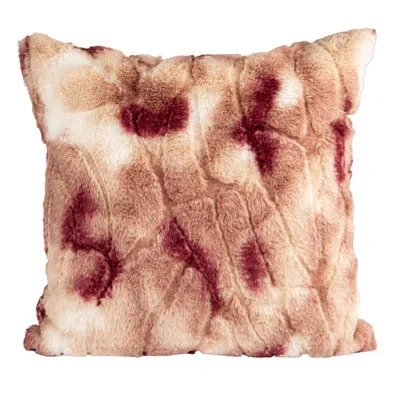 Bloomingville Faux Fur Pillow In Pink;rose