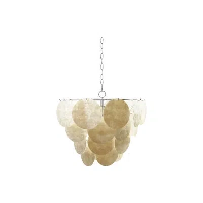 Bloomingville Natural Capiz Shell Pendant Lamp In Silver