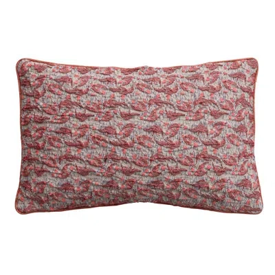 Bloomingville Woven Fabric Lumbar Pillow With Pattern & Piping In Multicolor