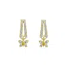 Bloomtine | Earth Angel Hq Women's Enchanting Flutterfly™ Gold Vermeil Butterfly Huggies In Gold