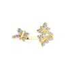 Bloomtine | Earth Angel Hq Women's Enchanting Flutterfly™ Gold Vermeil Trio Eternity Butterfly Ring In Gold