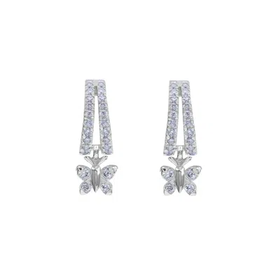 Bloomtine | Earth Angel Hq Women's Enchanting Flutterfly™ Sterling Silver Butterfly Huggies