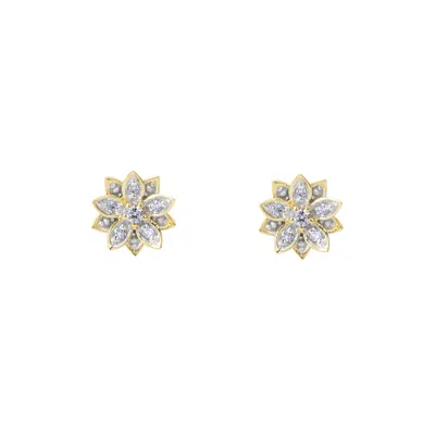 Bloomtine | Earth Angel Hq Women's Eternal Bloom™ Solid Gold Diamond Flower Studs