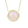 Bloomtine | Earth Angel Hq Women's Gold / Pink Loves Frequency™ 18k Solid Gold Natural Diamond & Pink Opal Heartbeat Necklace In Multi