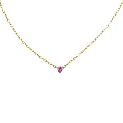 Bloomtine | Earth Angel Hq Women's Gold / Pink / Purple Illuminess™ Gold Vermeil Pink Trillion Necklace