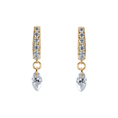 Bloomtine | Earth Angel Hq Women's Illuminess™ Gold Vermeil Floating Moissanite Huggies