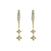 Bloomtine | Earth Angel Hq Women's Illuminess™ Mini Gold Vermeil Shooting Star Moissanite Huggies