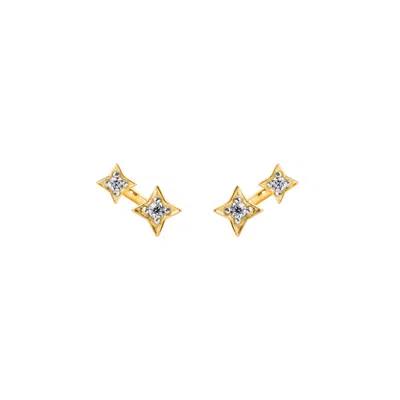 Bloomtine | Earth Angel Hq Women's Illuminess™ Mini Gold Vermeil Shooting Star Studs
