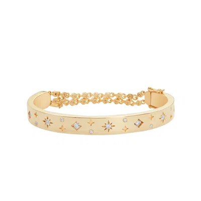 Bloomtine | Earth Angel Hq Women's Illuminess™ Star Starset Bangle In Premium Gold Vermeil & Moissanite