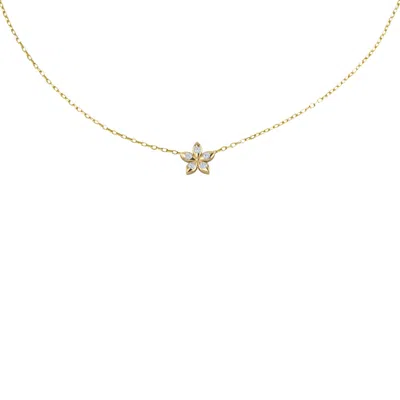 Bloomtine | Earth Angel Hq Women's Mini Eternal Bloom™ Moissanite Gold Vermeil Flower Necklace