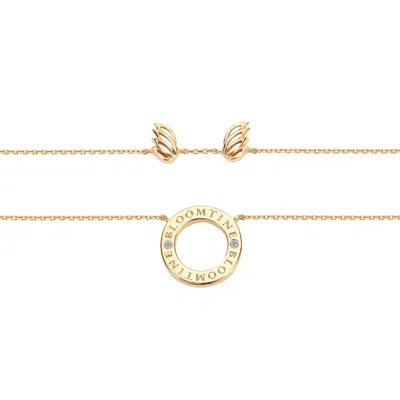 Bloomtine | Earth Angel Hq Women's Mini Halo Wings™ Diamond & Solid Gold Angel Necklace