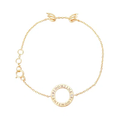 Bloomtine | Earth Angel Hq Women's Mini Halo Wings™ Diamond Gold Vermeil Angel Bracelet