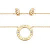 Bloomtine | Earth Angel Hq Women's Mini Halo Wings™ Diamond Gold Vermeil Angel Necklace In Gold