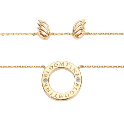 Bloomtine | Earth Angel Hq Women's Mini Halo Wings™ Diamond Gold Vermeil Angel Necklace