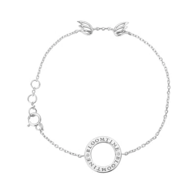 Bloomtine | Earth Angel Hq Women's Mini Halo Wings™ Diamond Sterling Silver Angel Bracelet