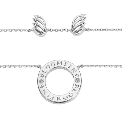 Bloomtine | Earth Angel Hq Women's Mini Halo Wings™ Diamond Sterling Silver Angel Necklace