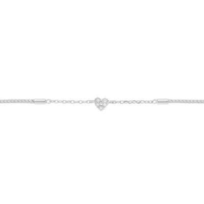 Bloomtine | Earth Angel Hq Women's Mini Heart Sterling Silver Premium Silk Cord Bracelet - Limited Edition