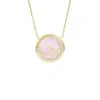 Bloomtine | Earth Angel Hq Women's New - Loves Frequency™ Gold Vermeil Heartbeat Locket/necklace With Rose Quarts, Mother Of Pe In Gold