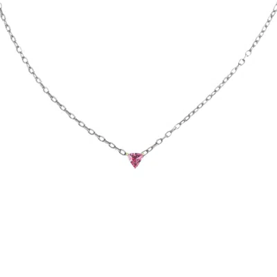 Bloomtine | Earth Angel Hq Women's Pink / Purple / Silver Illuminess™ Sterling Silver Pink Trillion Necklace