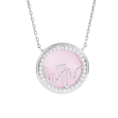 Bloomtine | Earth Angel Hq Women's Silver Loves Frequency™ Pink Quarts Heart Necklace - Limited Edition