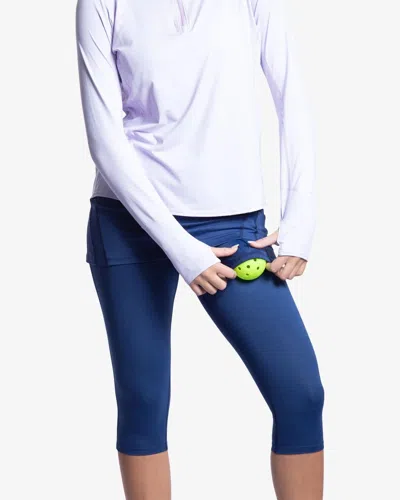 Bloquv Capri Skort Women's Navy Stretch Upf 50+ Tennis Performance Dsgl695 In Blue