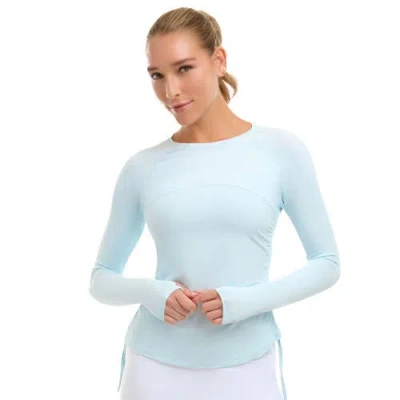 Bloquv Drawstring Crew Shirt In Blue