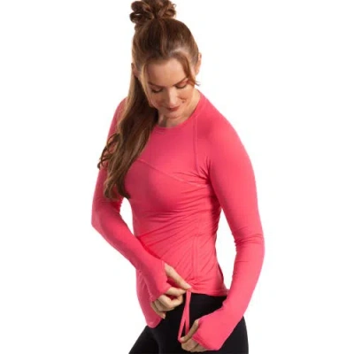 Bloquv Drawstring Crew Shirt In Pink