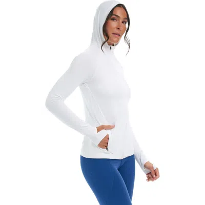 Bloquv Full Zip Hoodie Jacket In White